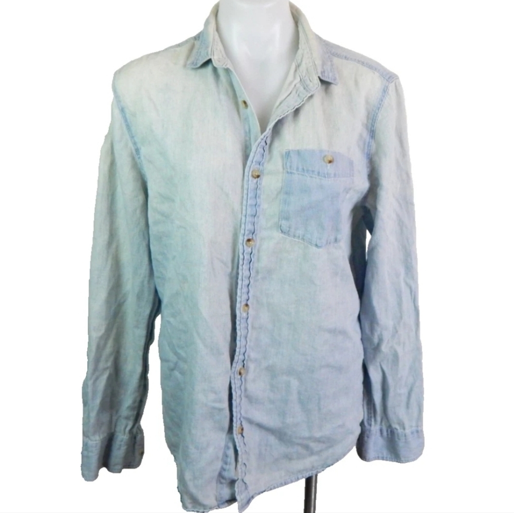 Rolla's Men's Hemp Blend Workwear Denim Shirt